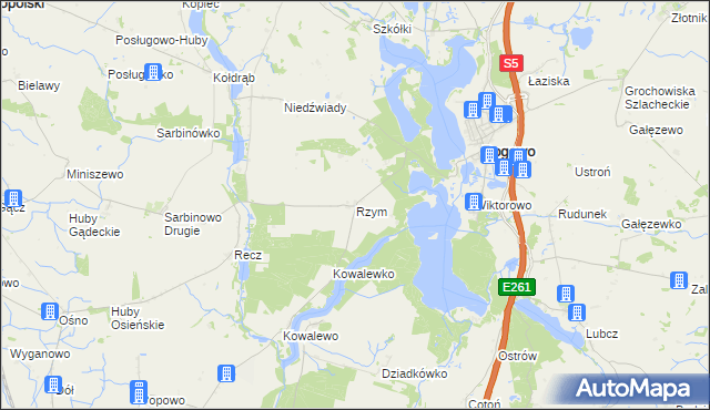 mapa Rzym gmina Rogowo, Rzym gmina Rogowo na mapie Targeo