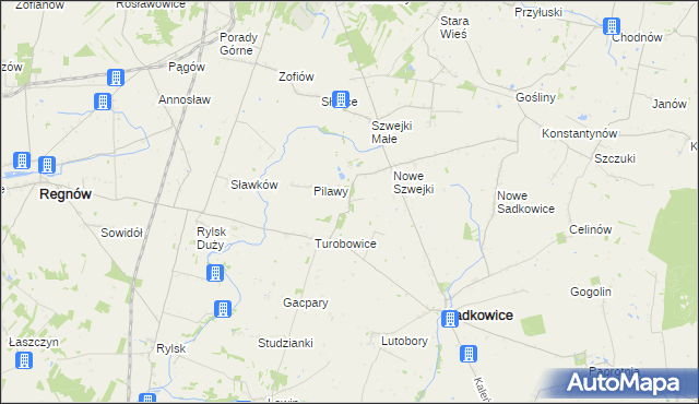 mapa Rzymiec gmina Sadkowice, Rzymiec gmina Sadkowice na mapie Targeo