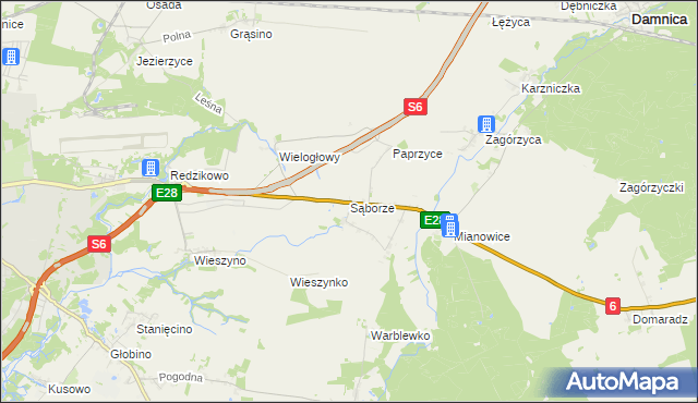 mapa Sąborze, Sąborze na mapie Targeo