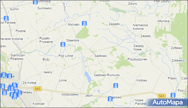 mapa Sadłowo gmina Rypin, Sadłowo gmina Rypin na mapie Targeo