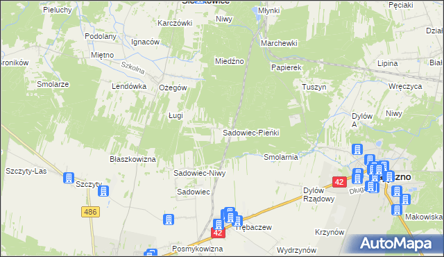 mapa Sadowiec-Pieńki, Sadowiec-Pieńki na mapie Targeo