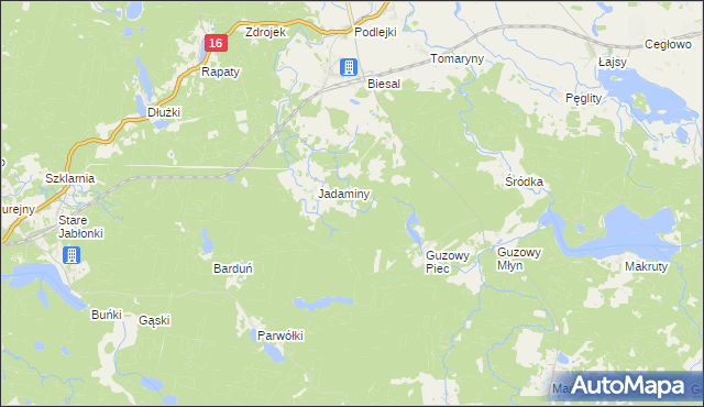 mapa Salminek, Salminek na mapie Targeo