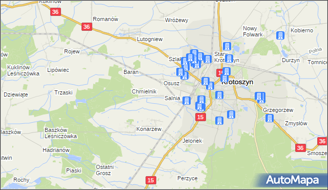 mapa Salnia, Salnia na mapie Targeo
