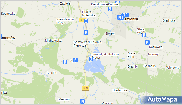 mapa Samoklęski-Kolonia Druga, Samoklęski-Kolonia Druga na mapie Targeo