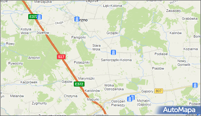 mapa Samorządki-Kolonia, Samorządki-Kolonia na mapie Targeo