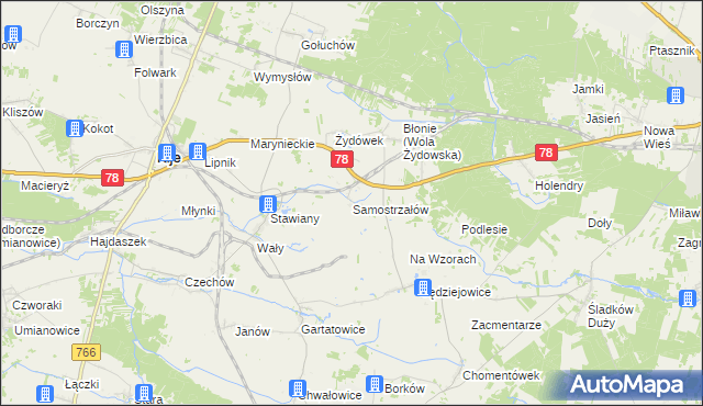 mapa Samostrzałów, Samostrzałów na mapie Targeo