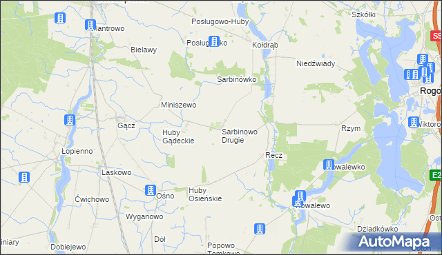 mapa Sarbinowo Drugie, Sarbinowo Drugie na mapie Targeo