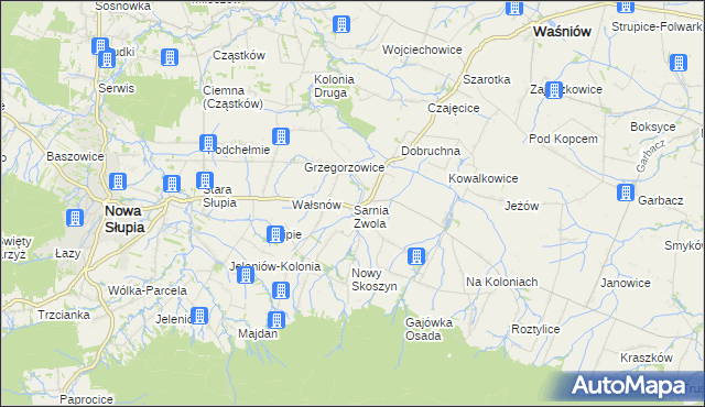 mapa Sarnia Zwola, Sarnia Zwola na mapie Targeo