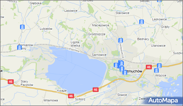 mapa Sarnowice, Sarnowice na mapie Targeo