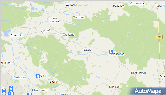 mapa Sątok, Sątok na mapie Targeo