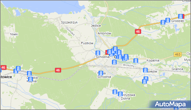 mapa Schodnia, Schodnia na mapie Targeo