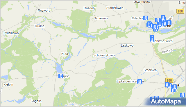 mapa Scholastykowo, Scholastykowo na mapie Targeo