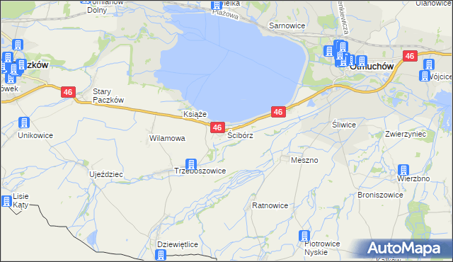 mapa Ścibórz, Ścibórz na mapie Targeo