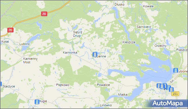 mapa Ścienne, Ścienne na mapie Targeo