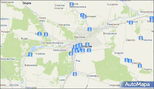 mapa Sędziszów, Sędziszów na mapie Targeo