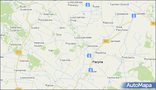 mapa Sejkowice, Sejkowice na mapie Targeo