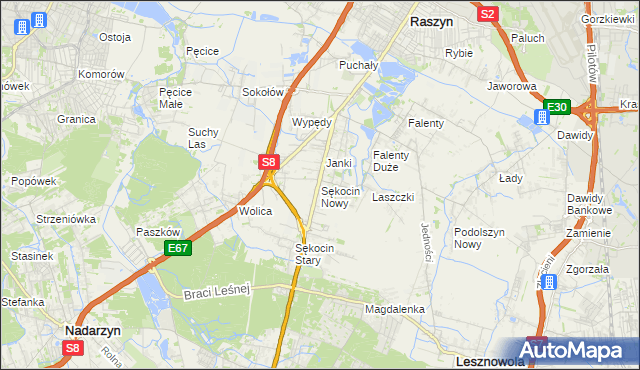 mapa Sękocin Nowy, Sękocin Nowy na mapie Targeo