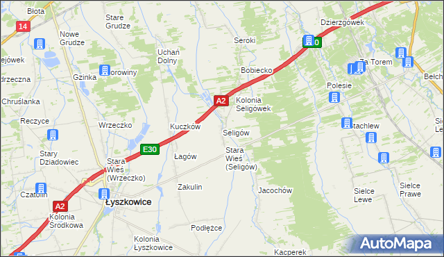mapa Seligów, Seligów na mapie Targeo