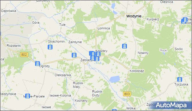 mapa Seroczyn gmina Wodynie, Seroczyn gmina Wodynie na mapie Targeo