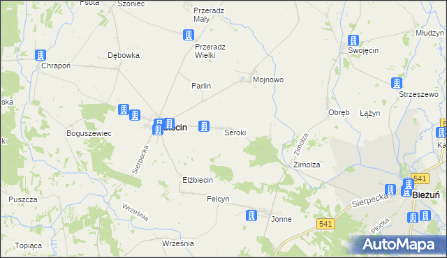 mapa Seroki gmina Lutocin, Seroki gmina Lutocin na mapie Targeo