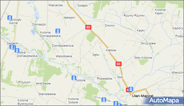 mapa Sętki, Sętki na mapie Targeo