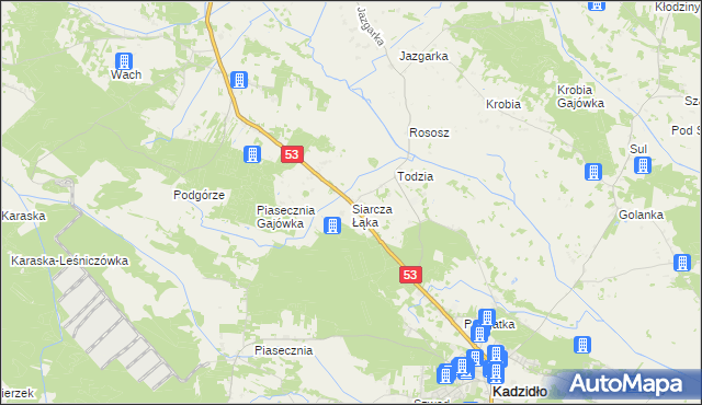 mapa Siarcza Łąka, Siarcza Łąka na mapie Targeo