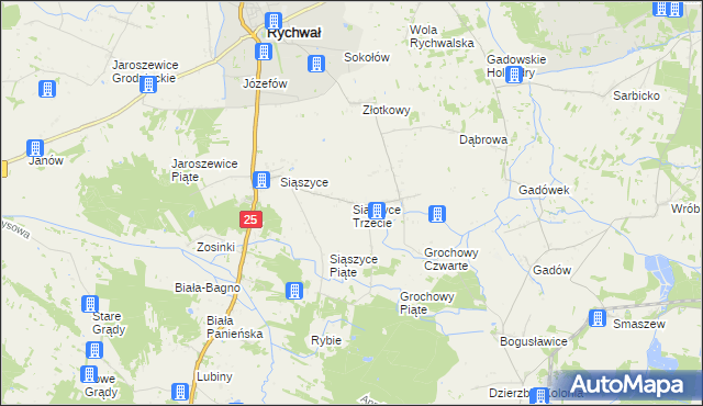 mapa Siąszyce Trzecie, Siąszyce Trzecie na mapie Targeo