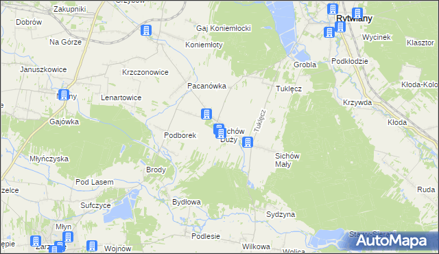 mapa Sichów Duży, Sichów Duży na mapie Targeo