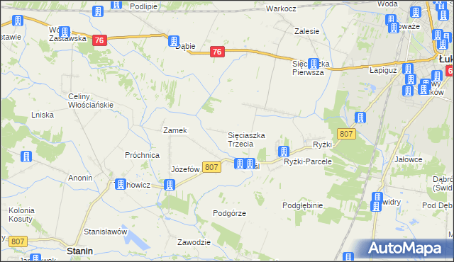 mapa Sięciaszka Trzecia, Sięciaszka Trzecia na mapie Targeo