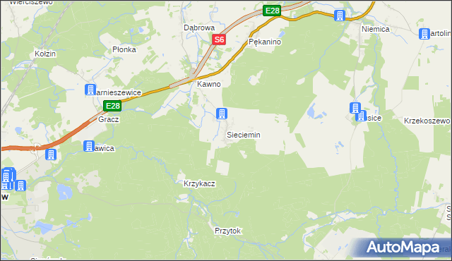 mapa Sieciemin, Sieciemin na mapie Targeo