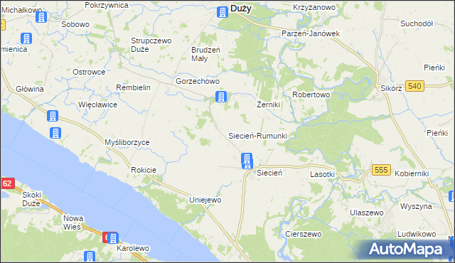 mapa Siecień-Rumunki, Siecień-Rumunki na mapie Targeo