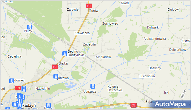 mapa Siedlanów, Siedlanów na mapie Targeo