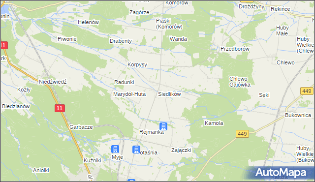 mapa Siedlików, Siedlików na mapie Targeo