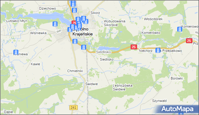 mapa Siedlisko gmina Sępólno Krajeńskie, Siedlisko gmina Sępólno Krajeńskie na mapie Targeo