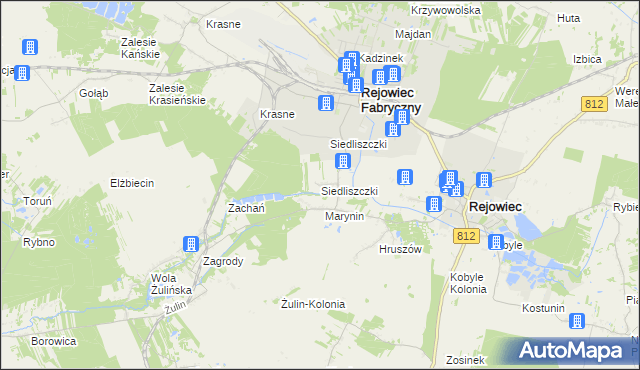 mapa Siedliszczki gmina Rejowiec, Siedliszczki gmina Rejowiec na mapie Targeo