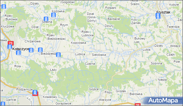 mapa Sieklówka, Sieklówka na mapie Targeo