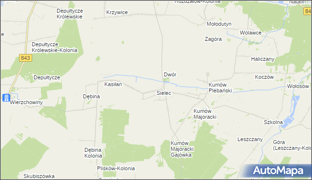 mapa Sielec gmina Leśniowice, Sielec gmina Leśniowice na mapie Targeo
