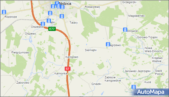 mapa Siemiątki, Siemiątki na mapie Targeo