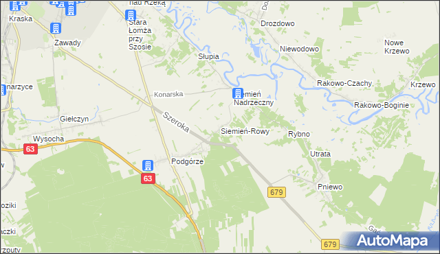 mapa Siemień-Rowy, Siemień-Rowy na mapie Targeo