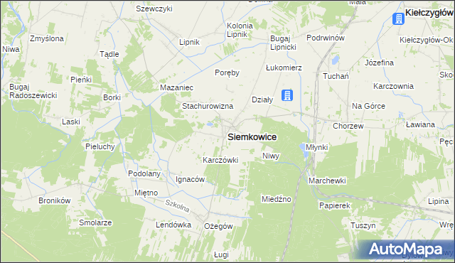 mapa Siemkowice, Siemkowice na mapie Targeo