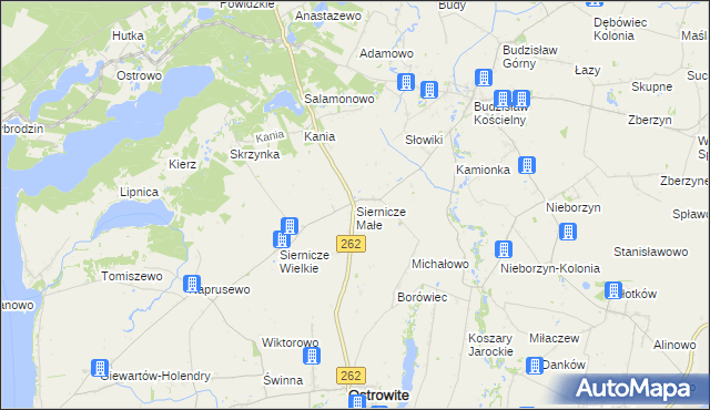 mapa Siernicze Małe, Siernicze Małe na mapie Targeo