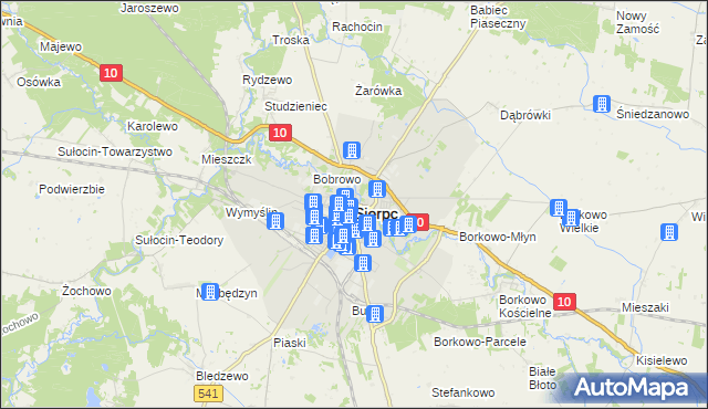 mapa Sierpc, Sierpc na mapie Targeo