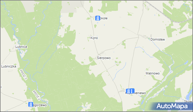 mapa Sierpowo gmina Czarne, Sierpowo gmina Czarne na mapie Targeo