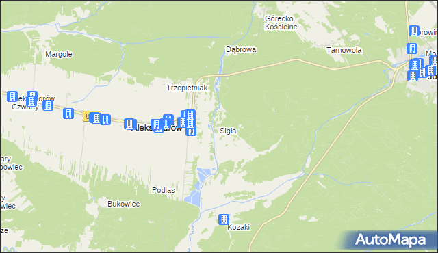 mapa Sigła gmina Aleksandrów, Sigła gmina Aleksandrów na mapie Targeo