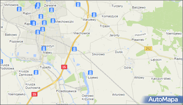 mapa Sikorowo gmina Inowrocław, Sikorowo gmina Inowrocław na mapie Targeo