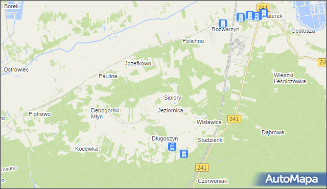 mapa Sipiory, Sipiory na mapie Targeo