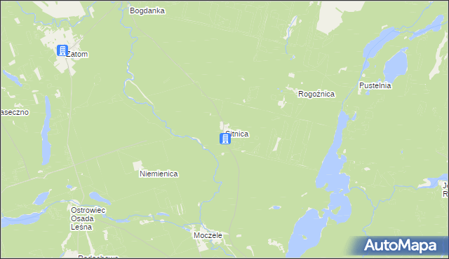 mapa Sitnica gmina Dobiegniew, Sitnica gmina Dobiegniew na mapie Targeo