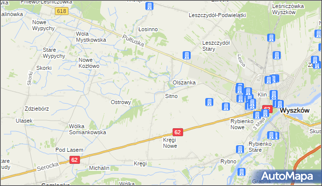 mapa Sitno gmina Wyszków, Sitno gmina Wyszków na mapie Targeo