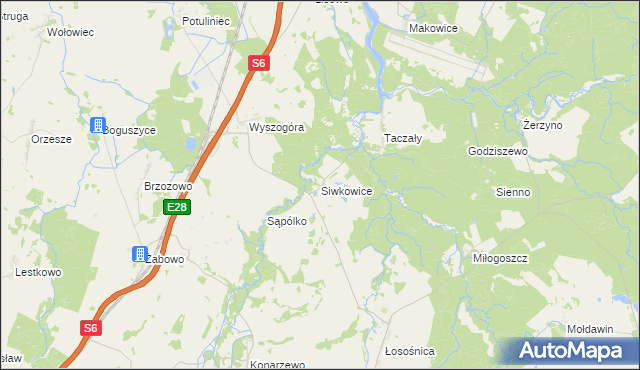 mapa Siwkowice, Siwkowice na mapie Targeo