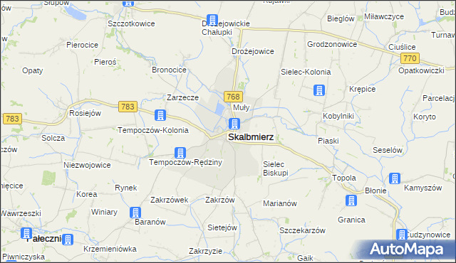 mapa Skalbmierz, Skalbmierz na mapie Targeo